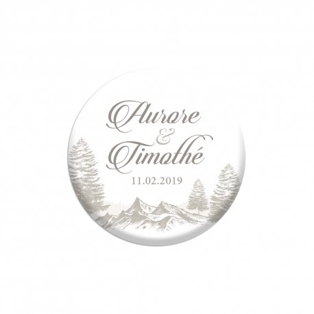 Magnet personnalisé cadeau d'invité mariage hivernal