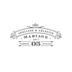 Tampon mariage rétro 1920 à personnaliser