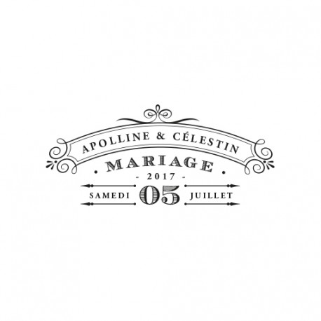 Tampon mariage rétro 1920 à personnaliser