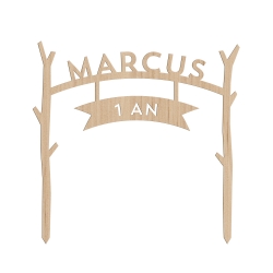 Cake topper personnalisé anniversaire forêt, indien, scout