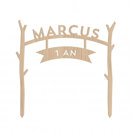 Cake topper personnalisé anniversaire forêt, indien, scout