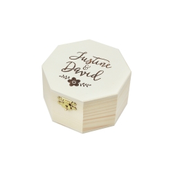 Boite à alliances personnalisée, coffret en bois, mariage champêtre fleuri