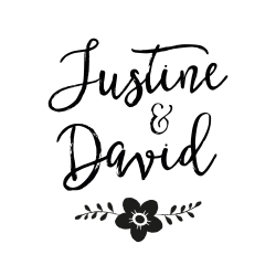 Tampon mariage personnalisé avec prénoms calligraphie champêtre
