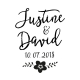 Mariage fleuri, tampon logo de mariés à personnaliser