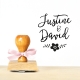 Tampon personnalisé mariage champêtre et fleuri prénoms calligraphie
