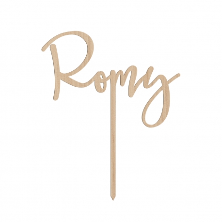 Cake topper personnalisé prénom calligraphie en bois