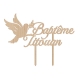 Cake topper personnalisé baptême colombe avec prénom