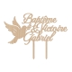 Cake topper personnalisé jumeaux jumelles baptême colombe