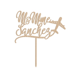 Cake topper mariage personnalisé thème avion voyage