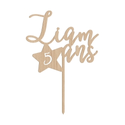 Cake topper anniversaire personnalisé thème étoile galaxie