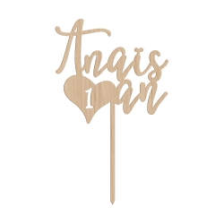 Cake topper anniversaire coeur