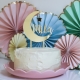 Cake topper personnalisé anniversaire plexiglas miroir or lune