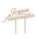 Cake topper en bois gâteau joyeux anniversaire calligraphie