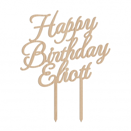 Cake topper personnalisé anniversaire calligraphie avec prénom