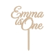 Cake topper personnalisé en bois premiers anniversaires, modèle calligraphie