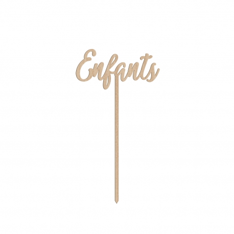 Nom de table en bois table des Enfants calligraphie