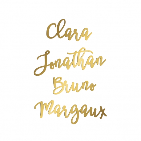 Marque-place personnalisé calligraphie en bois ou plexiglas