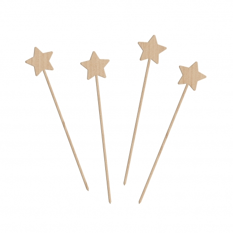 Lot de 4 cake toppers étoile pour décorer vos gâteaux