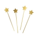 Décoration gâteau 4 pics étoiles plexiglas doré
