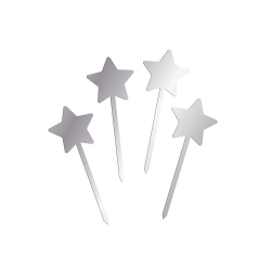 4 pics étoile argent décoration gâteau