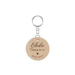 Porte-clefs en bois personnalisé témoin de mariage