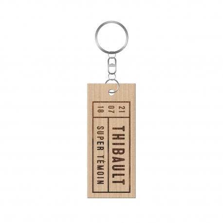 Porte-clé en bois personnalisé mariage industriel Super témoin