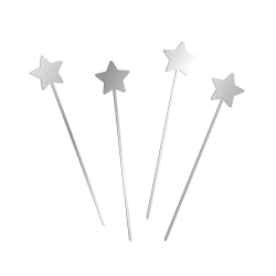 Pic étoile plexiglas argent décoration gâteau