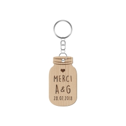 Porte-clé personnalisé mariage mason jar