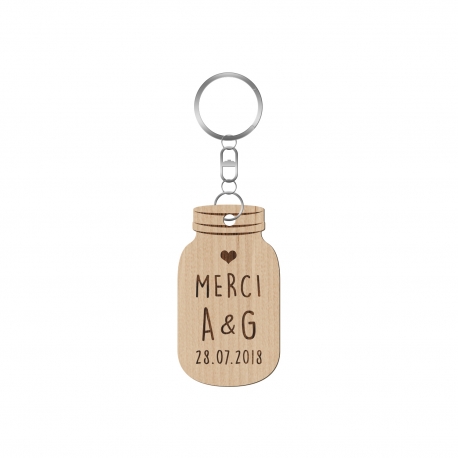 Porte-clé personnalisé mariage mason jar