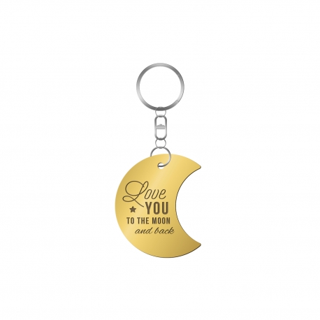 Porte-clé lune inscription love you to the moon and back