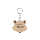 Porte-clé en bois personnalisé tête de renard Super Parrain Super Marraine