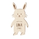 Invitation anniversaire en bois thème lapin