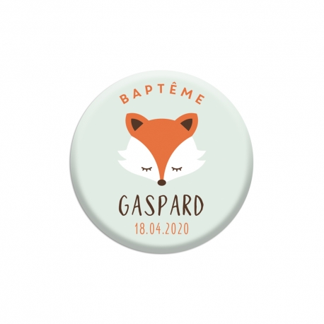 Magnet aimanté baptême thème renard