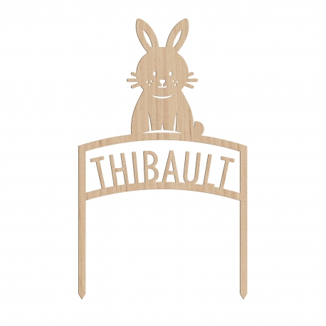 Cake topper prénom lapin