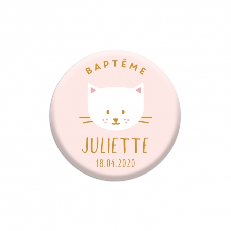 Cadeau d'invités baptême original magnet chat