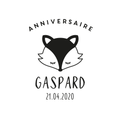 Tampon tête de renard anniversaire