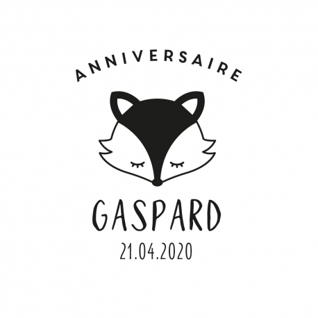 Tampon tête de renard anniversaire