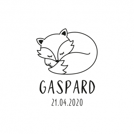 Tampon en bois renard couché 2 naissance