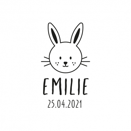 Tampon en bois personnalisé tête de lapin