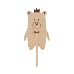 Cake topper en bois petit ours