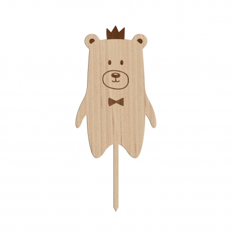 Cake topper en bois petit ours
