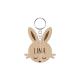 Porte-clé en bois tête de lapin 