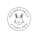 tampon rond en bois personnalisé lapin