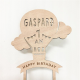 Cake topper en bois anniversaire montgolfière