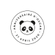 Tampon rond tête de panda anniversaire