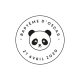 Tampon rond tête de panda baptême