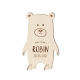 Faire-part baptême original modèle petit ours en bois