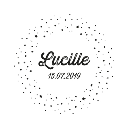 Tampon personnalisé voie lactée naissance 