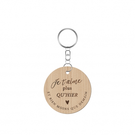 Porte-clé Je t'aime plus qu'hier