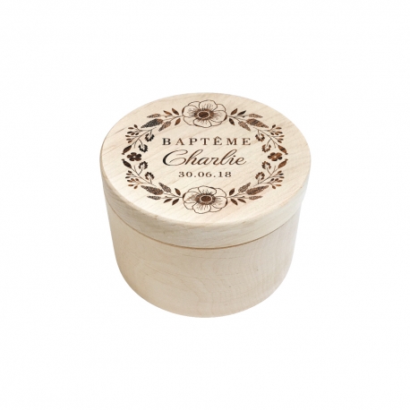 Boîte à bijoux couronne estivale baptême